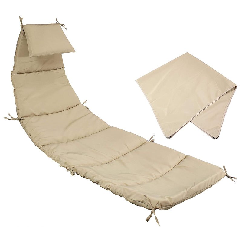 Ames Outdoor Hanging Lounge Chair Replacement Cushion and Umbrella Fabric – Beige