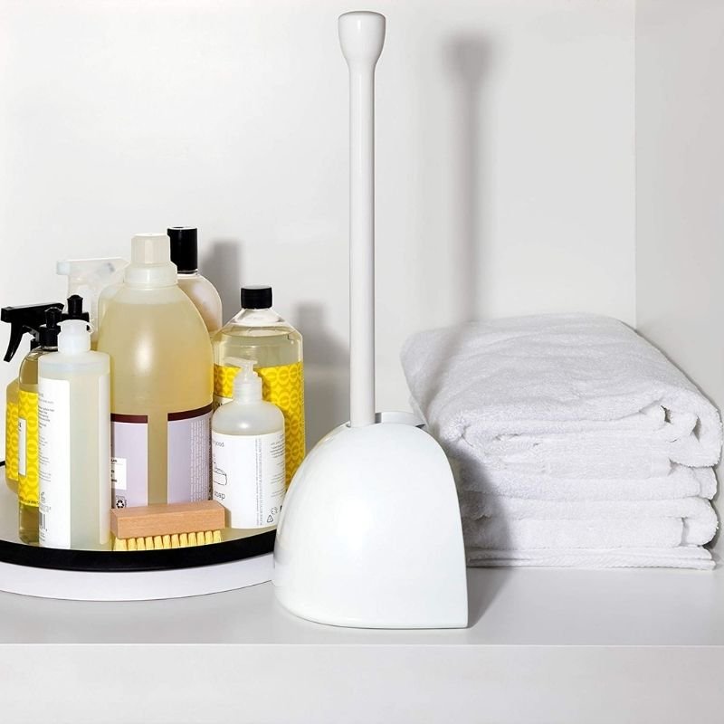 OXO Good Grips Toilet Plunger with Cover,White